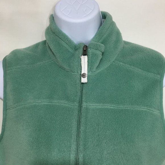 REI Boulder Ridge Girls L (14-16) Seafoam Green Fleece Vest Zip-Front NEW - Picture 2 of 6